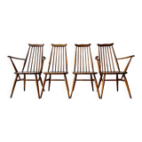 Set de 4 chaises de salle à manger en bois par Ercol