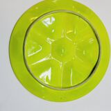 3 assiettes à huîtres art déco décor géométrique vert