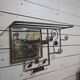 Art Deco coat rack in hammered wrought iron, 1950s.