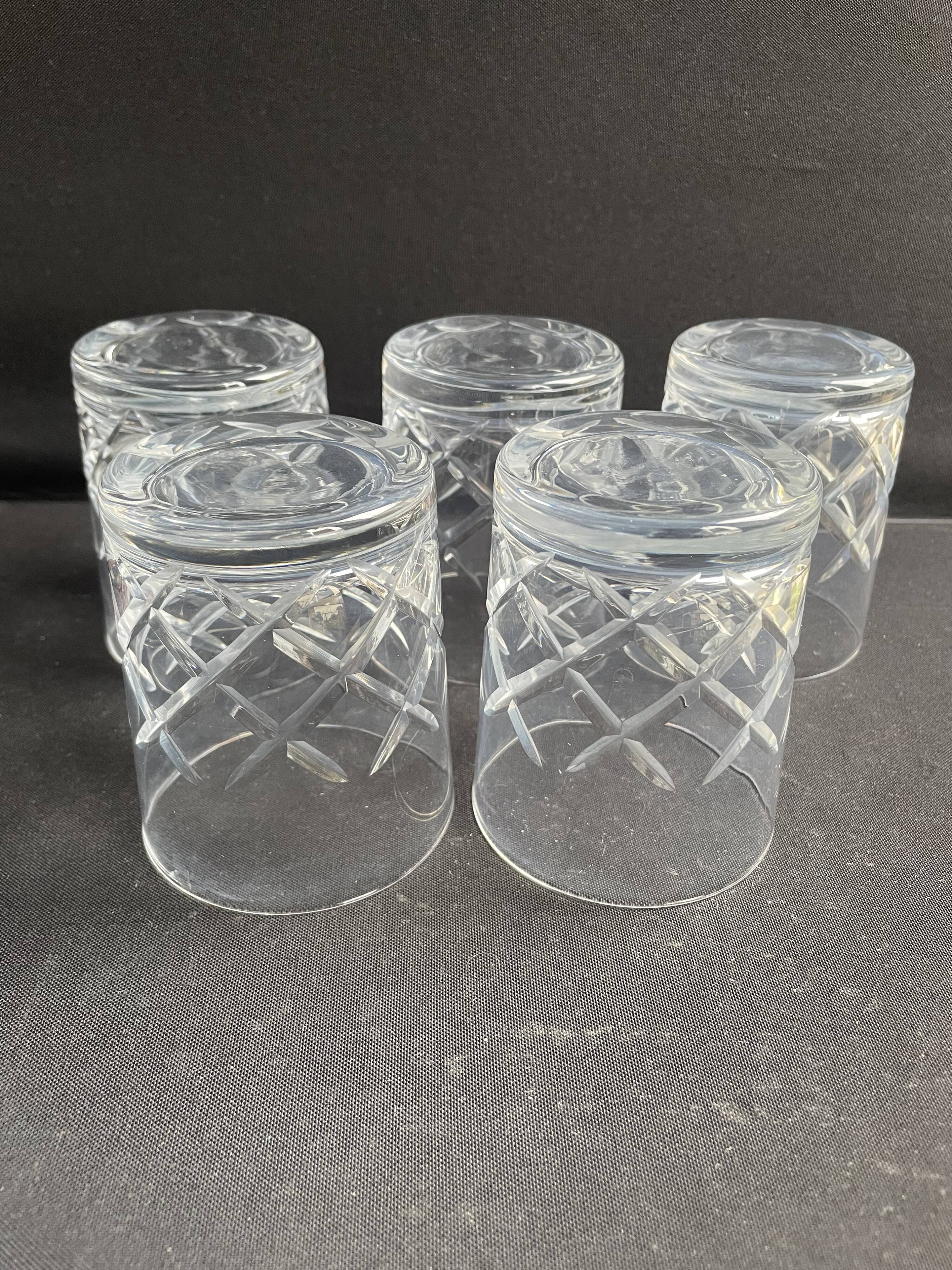 5 whiskey glasses – Cut crystal