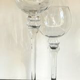 Duo of xl tealight holders in vintage crystal