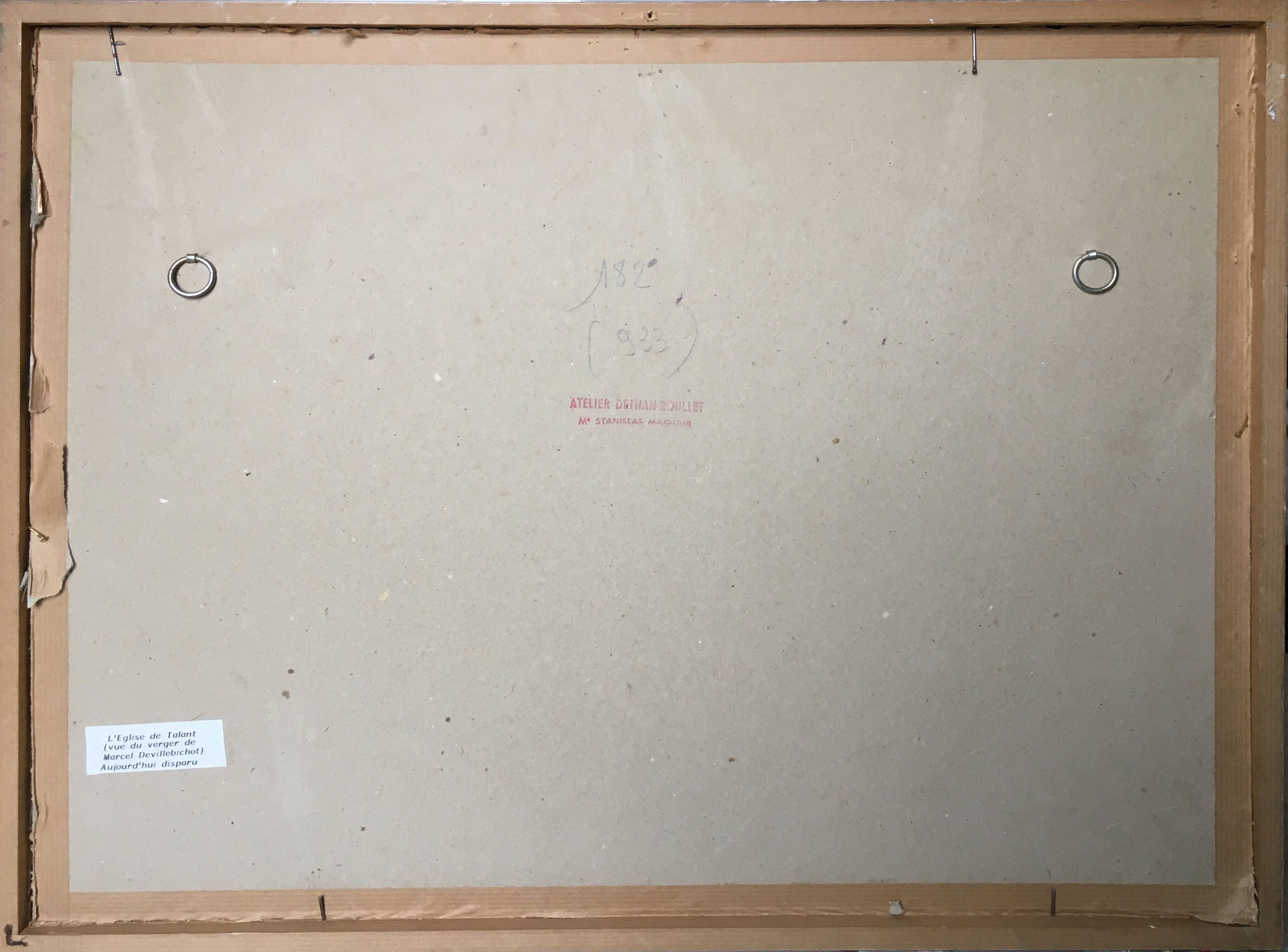 Painting Watercolor Paul Monnier (1907-1982) Landscape View of Talant