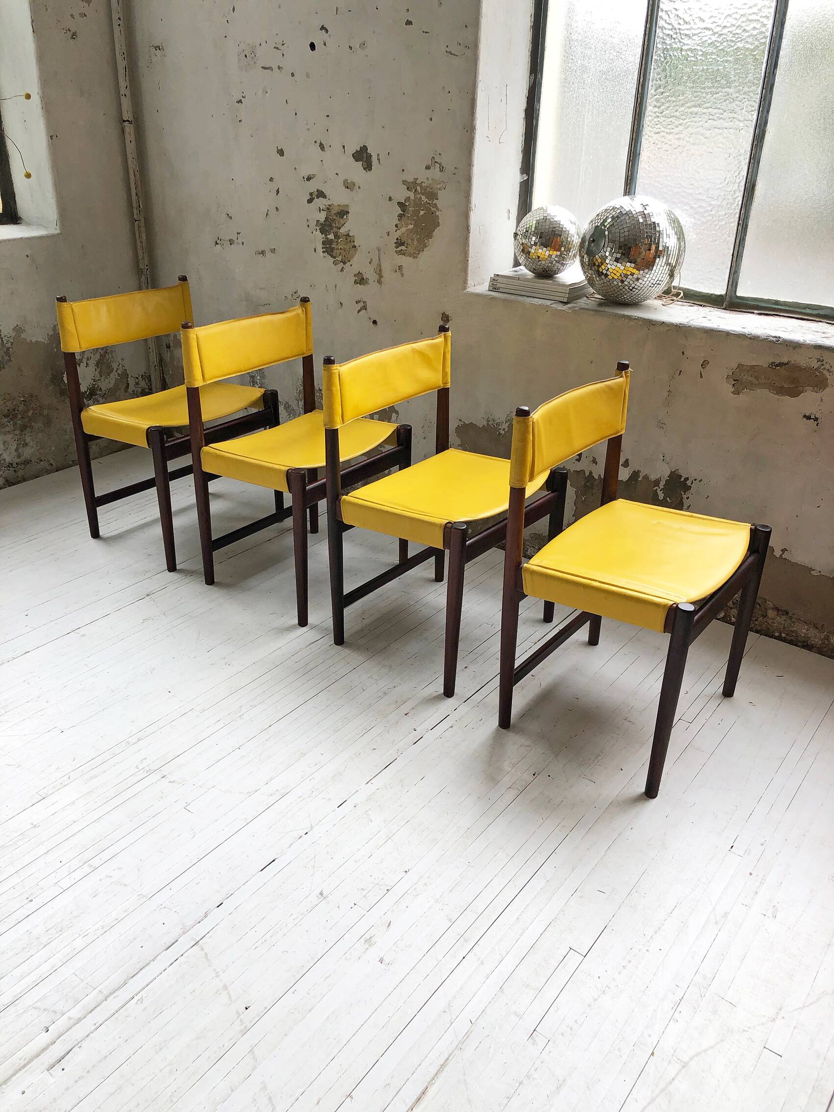 Rosewood leather chairs by Arne Vodder for Sibast