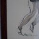 Watercolor drawing of a discus thrower, signed Massonet