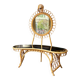 Bamboo, rattan and mirror dressing table with lighting in the style of Audoux-Minet, 1960s.