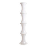 Enrico Tronconi Lampadaire « Bambou », en verre opalin blanc. Années 70.