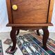 Vintage bedside table in solid wood – curved legs