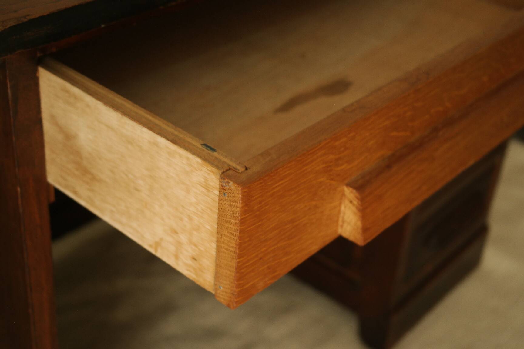 Vintage oak pedestal desk