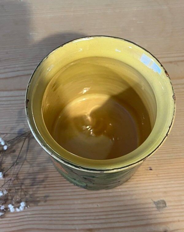 Jam jar with pear pattern Savoyard pottery