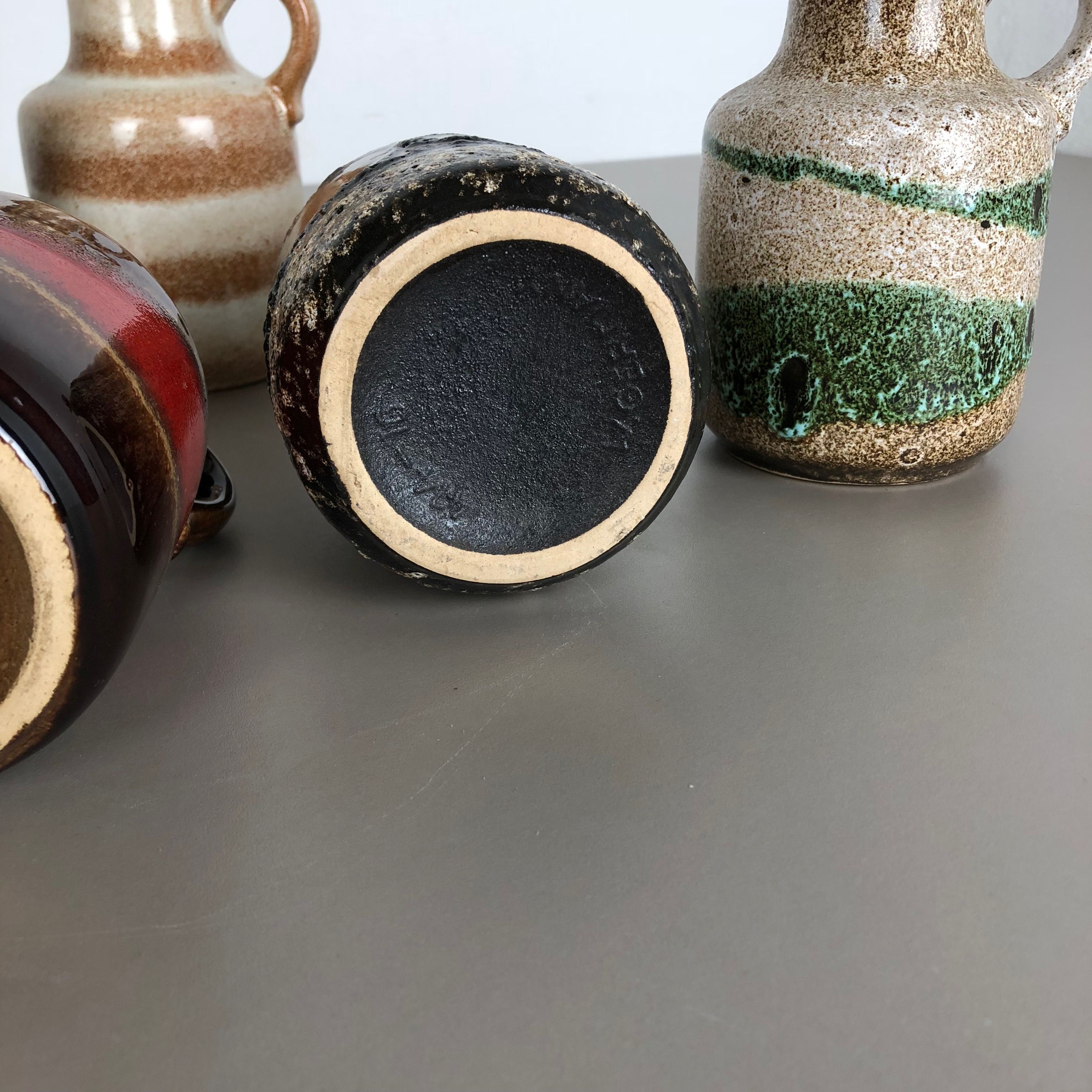 Set of five pottery fat vava "414-16" vases Made by Scheurich, Germany