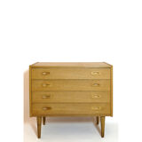 Scandinavian chest of drawers in light wood, 1970s.