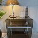 Vintage design hifi cabinet – smoked glass