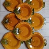 8 antique plates in majolica fish shape