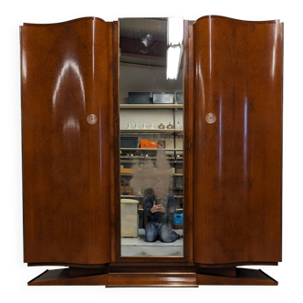 Art Deco amboyna burl mirrored cabinet circa 1920