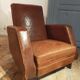 Paire de fauteuils cuir