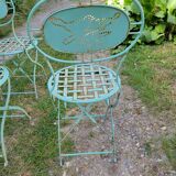 Wrought iron folding garden chairs