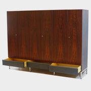 Large vintage mid century modern 6-door wardrobe in rosewood & ash, 1960s