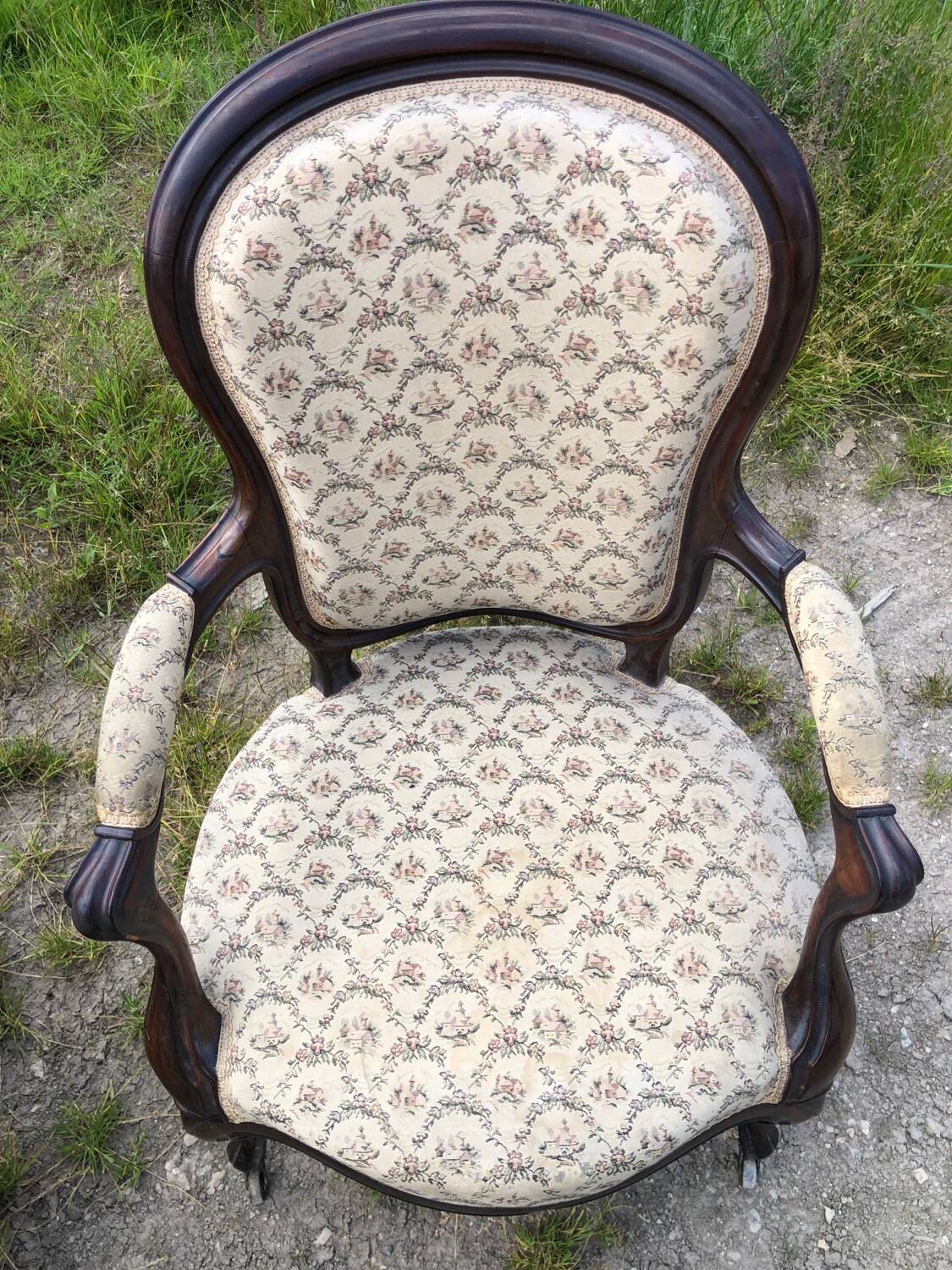 Paire de fauteuils style Louis XV en palissandre