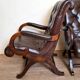 Pair of leather chesterfiel armchairs