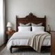 Antique solid oak headboard