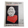 Jacques Nam exhibition poster "Lacquers and paintings", Galerie Cambacérès, 49 x 64 cm