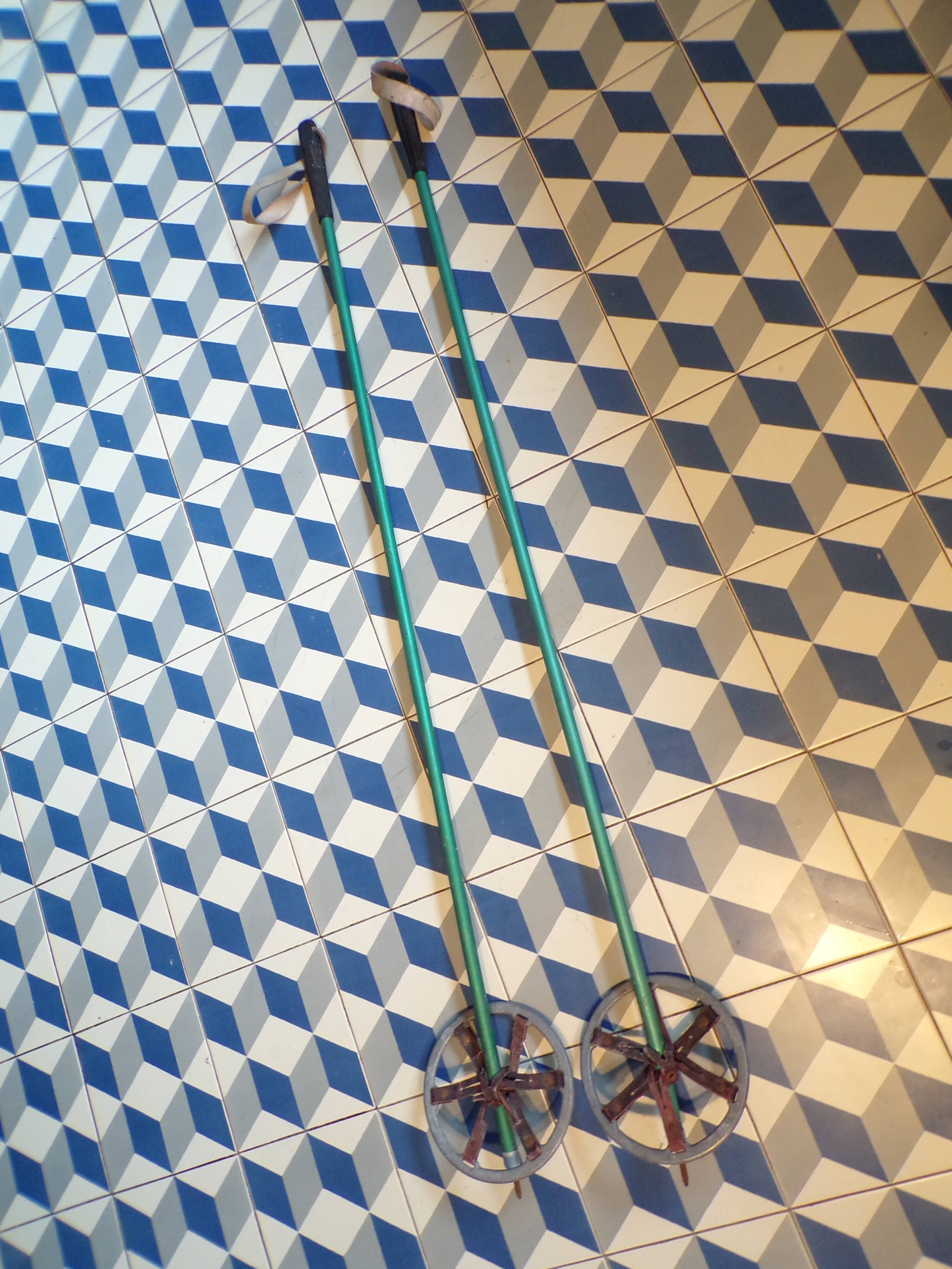Pair of old ski poles