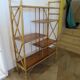 vintage -étagère-bibliotheque-bibus-asymétrique-bambou-bois-rotin-années 60