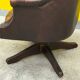 Brown leather chesterfield directors armchair