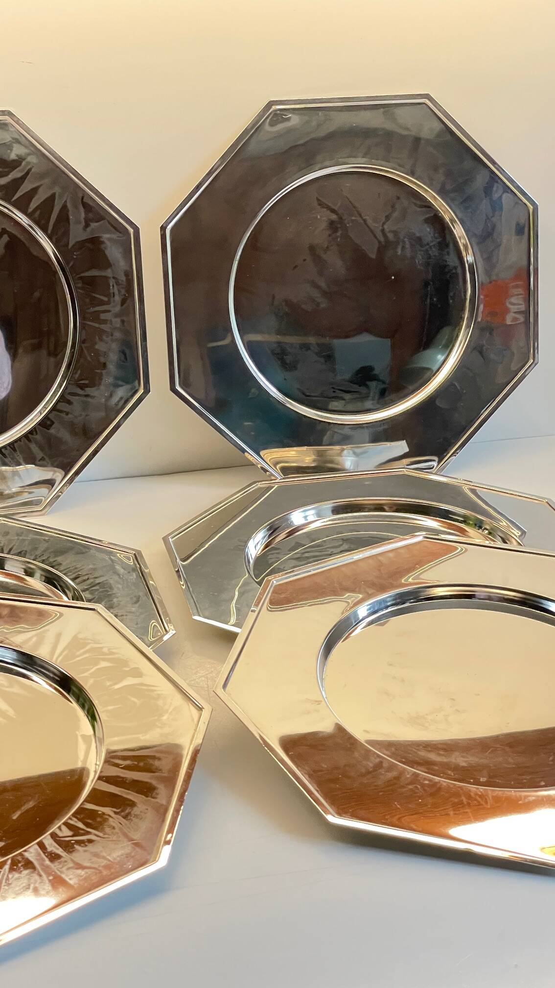 6 Vintage Silver-Plated Metal Plates and Dishes