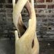 Brutalist coat rack carved in Suar WOOD HT 193 cm