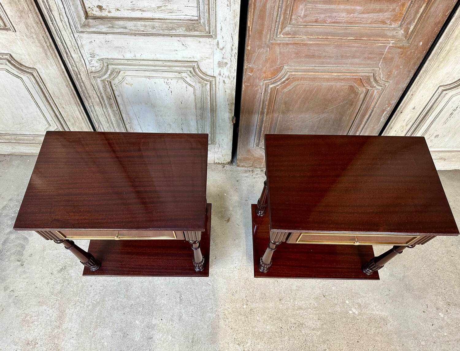 Paire de chevets vintage en acajou 20e siècle