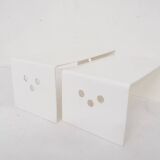 Set of two white plastic nesting tables