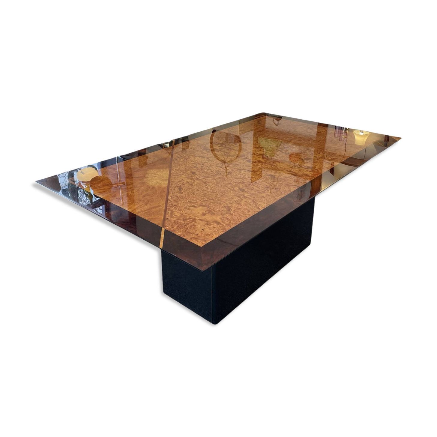 Italian Burl Dinning Table by Miniforms, 1970s