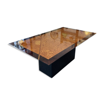 Italian Burl Dinning Table by Miniforms, 1970s