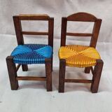 Wooden & scoubidou chairs from 1970