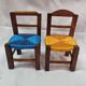 Chaises bois & scoubidou de 1970