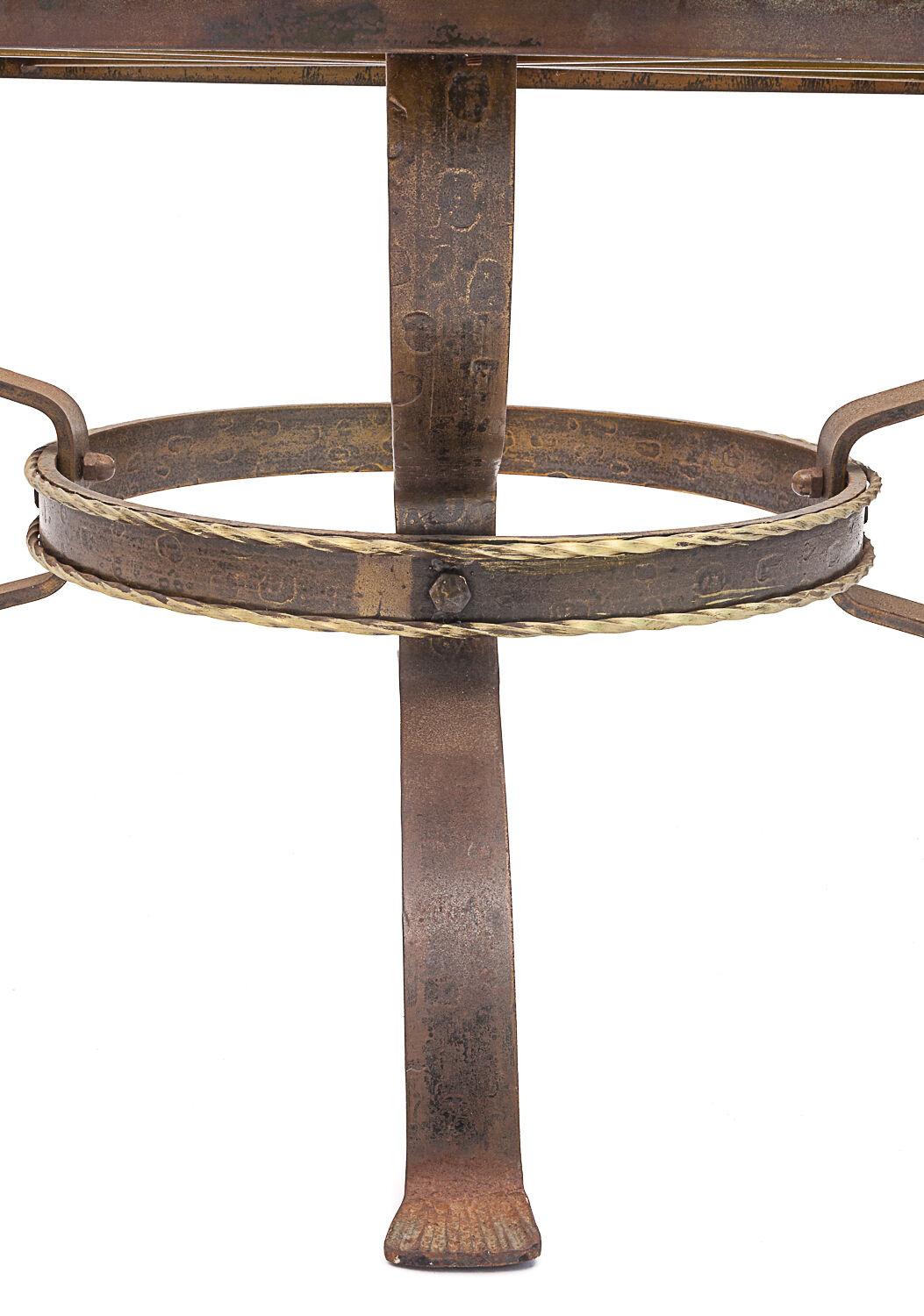 Round table wrought iron onyx, 1950