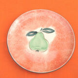 1970s Suite of 6 dessert plates Fruit decoration (lemon, grape, pear ...)