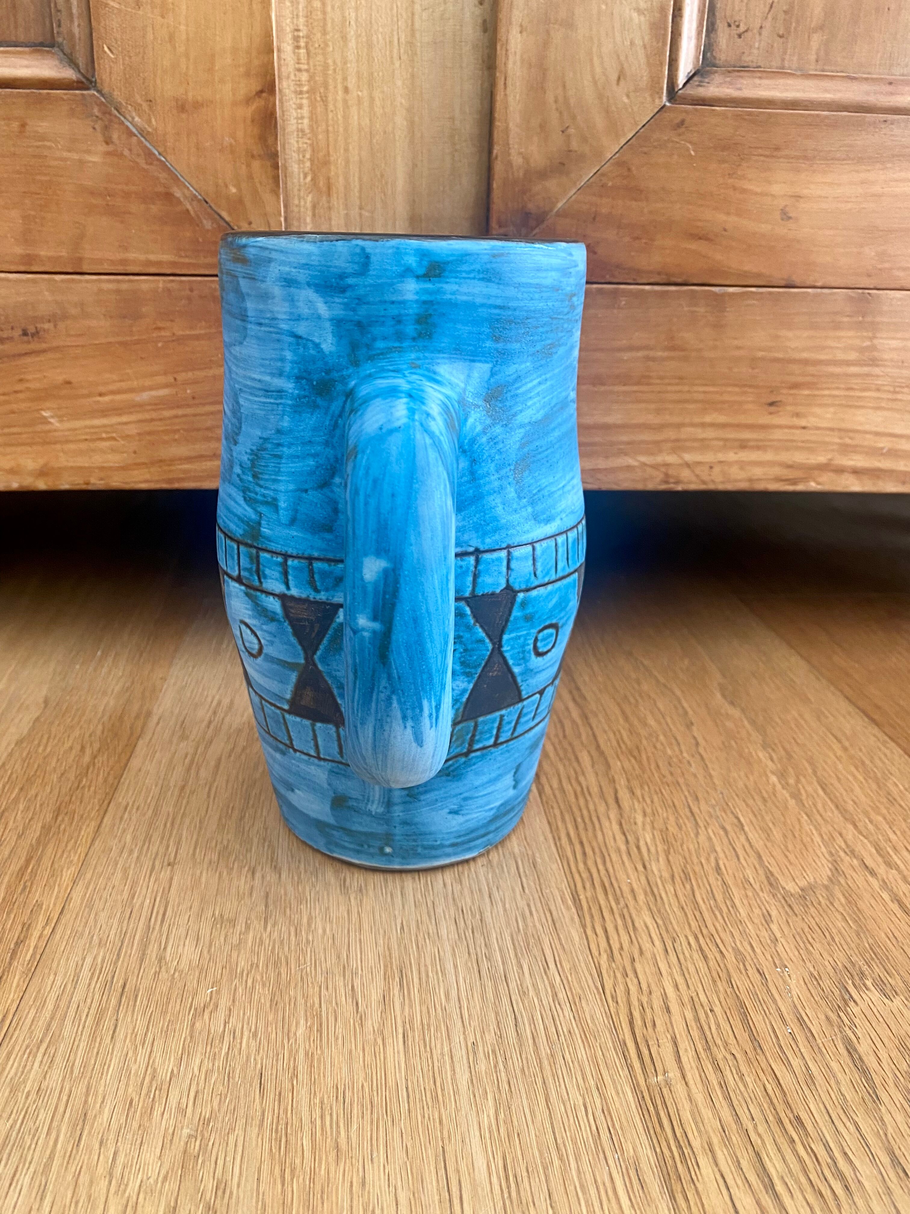 Ceramic pitcher Alain Maunier Vallauris