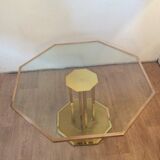 Table octogonale en laiton des années 70