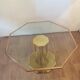 70s-style brass octagonal table