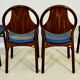 Lot de 12 chaises Baumann vintage assise Skaï bleu