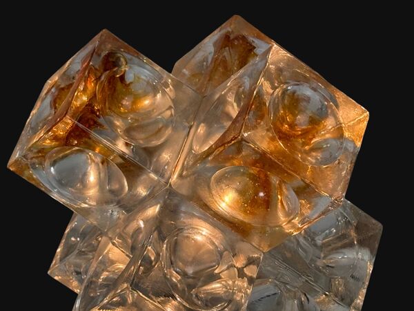 Lampe cubes en verre de stella par poliarte verona desing albino poli '' 197