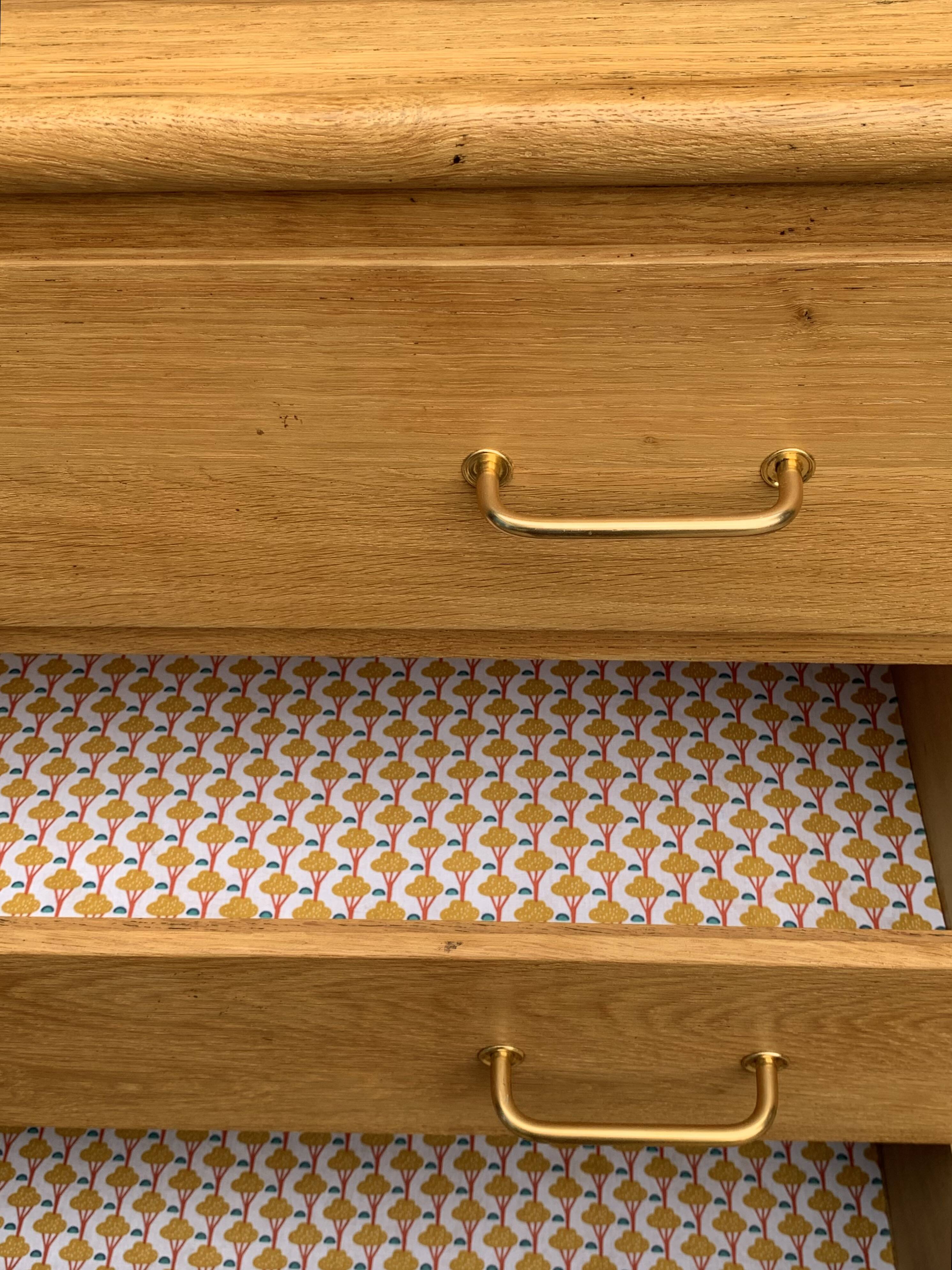 Commode pieds compas et chêne brut massif  1960