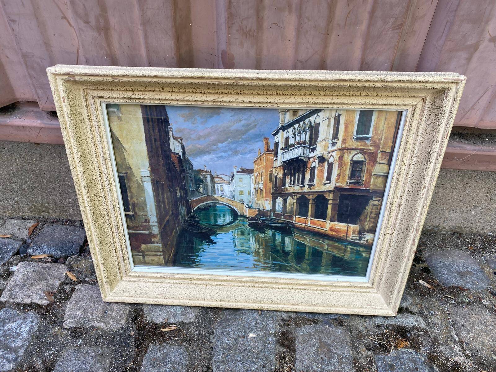 Oil painting on canvas A. Mariani Venice 1960