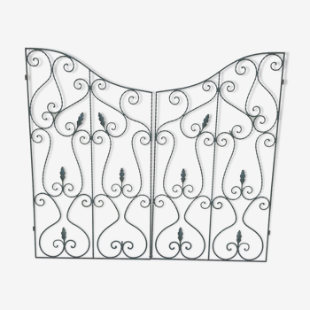 Pairs of ancient wrought iron gate grids