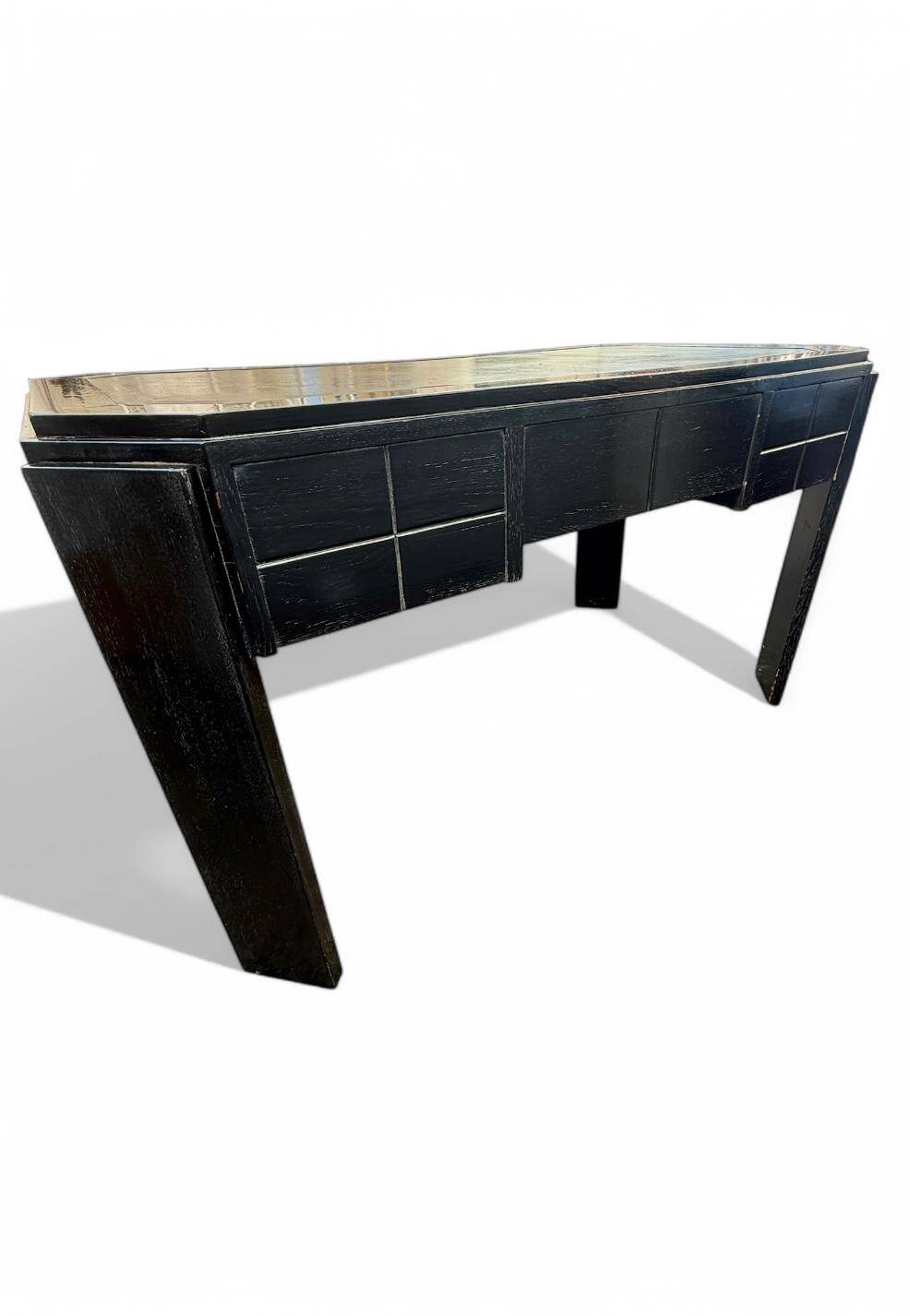 Bureau Art Déco en Chêne Teinté. 133/74 cm.