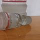 Glasses and carafe decorated with red Christmas reindeer and white granita 60's
