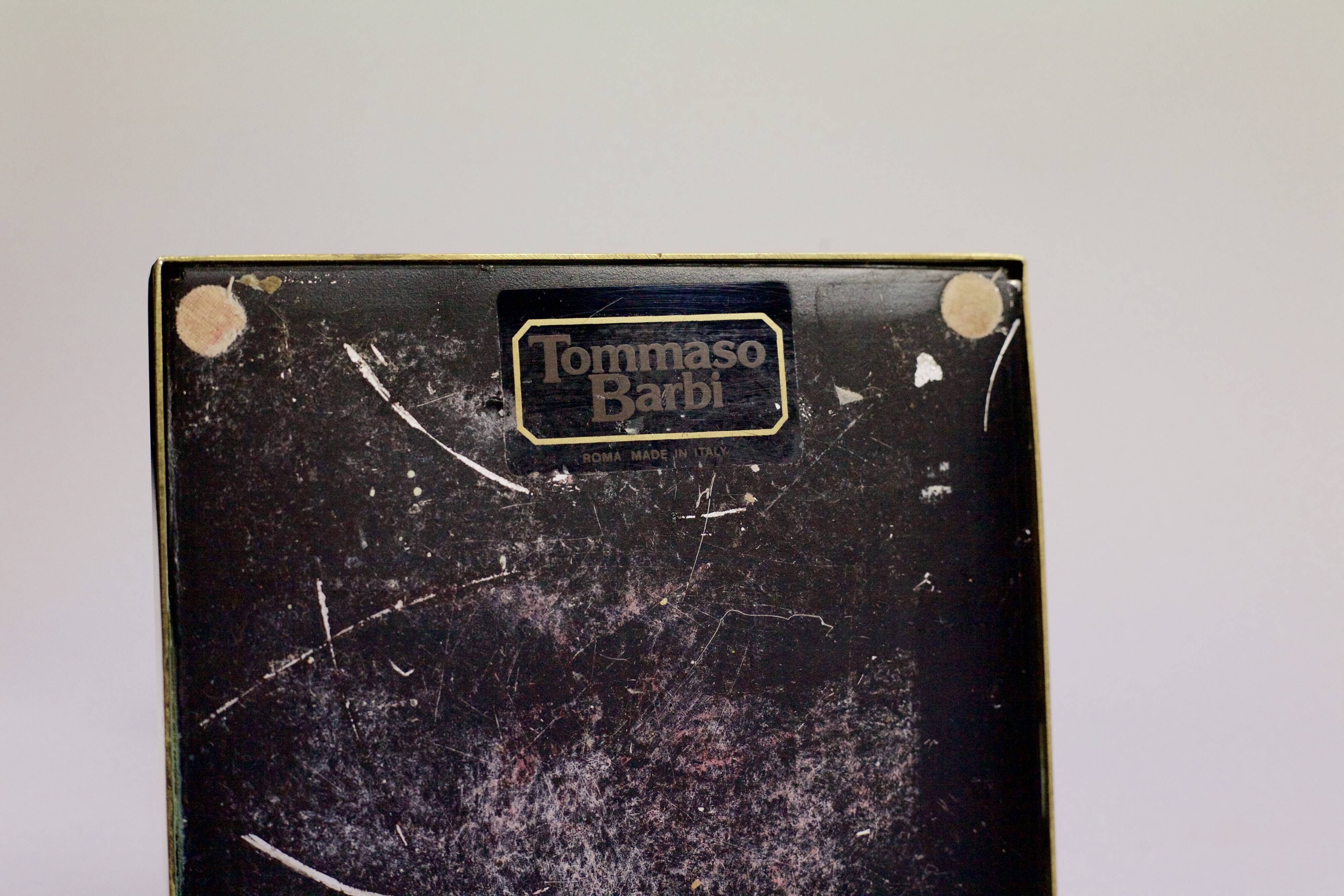 Lamp Tommaso Barbi Murano brass ceramic glass