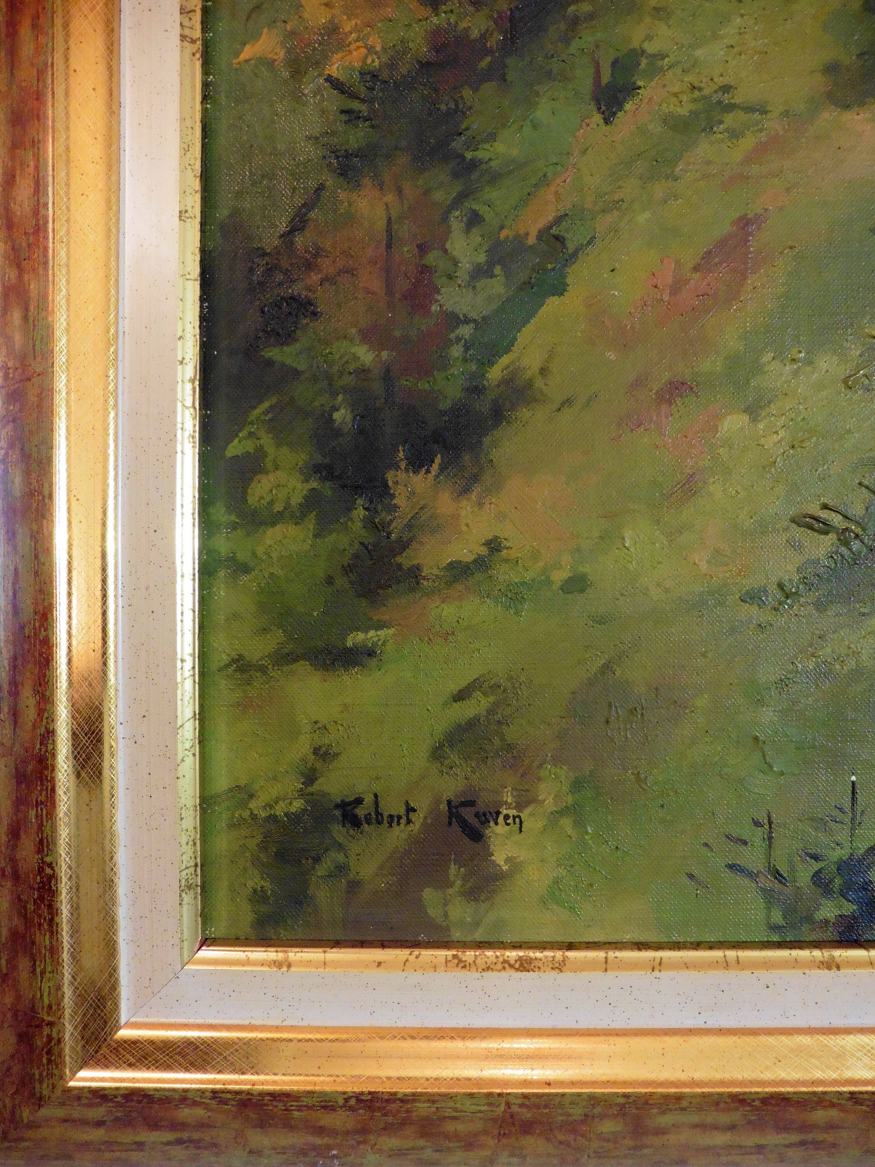 Painting by Robert KUVEN – Oil on canvas [ HST ] – Landscape HEILIGENBERG in ALSACE